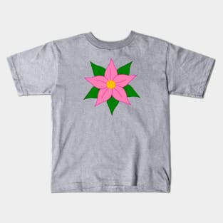 Pink Poinsettia Kids T-Shirt